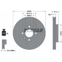 Textar Bromsskiva 92136600 fram, ventilerad, 1 Stycke