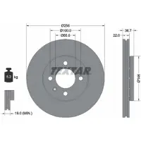 Textar Bromsskiva 92287003 fram, ventilerad, 1 Stycke