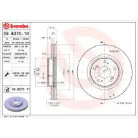 Brembo Bromsskiva 09B27011 fram, ventilerad, 1 Stycke