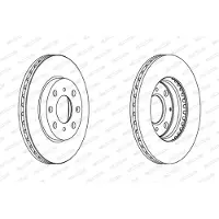 FERODO Bromsskivor DDF1231C fram, ventilerad, 2 Stycke