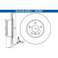 Ate Bromsskiva 24.0122-0325.1, 1 Stycke