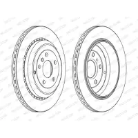 FERODO Bromsskivor DDF1531C bak, ventilerad, 2 Stycke