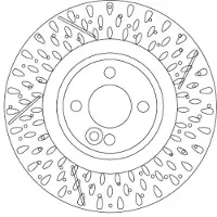 TRW Bromsskiva DF6930S fram, perforerad, slits, höggradigt förkolnad, 1 Stycke