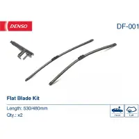 Denso Torkarblad Flat Blades DF-001, 530/480mm, Front, 2 Stycke