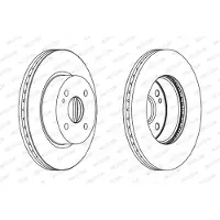 FERODO Bromsskivor DDF1738C fram, ventilerad, 2 Stycke