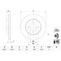 Bosch Bromsskiva 0 986 479 G95 fram, ventilerad, höggradigt förkolnad, 1 Stycke