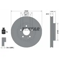 Textar Bromsskiva 92254803 fram, ventilerad, 1 Stycke