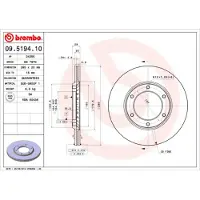 Brembo Bromsskiva 09.5194.10, fram, ventilerad , 1 Stycke