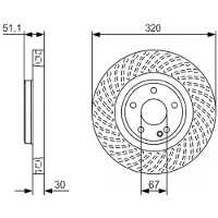 Bosch Bromsskiva 0 986 479 A59 fram, ventilerad, höggradigt förkolnad, 1 Stycke