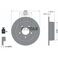 Textar Bromsskiva 92022400 bak, full, 1 Stycke