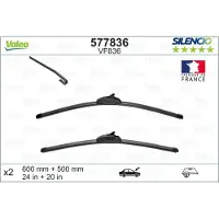Valeo Torkarblad Silencio Xtrm VF836, 600/500mm, Front, 2 Stycke