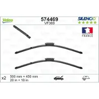 Valeo Torkarblad Silencio Xtrm VF369, 500/450mm, Front, 2 Stycke