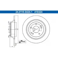 Ate Bromsskiva 24.0110-0424.1, 1 Stycke