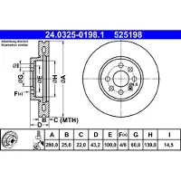 Ate Bromsskiva PowerDisc 24.0325-0198.1, 1 Stycke