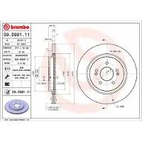 Brembo Bromsskiva 09D99111 bak, ventilerad, höggradigt förkolnad, 1 Stycke