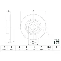 Bosch Bromsskiva 0 986 479 E65 fram, full, 1 Stycke