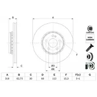 Bosch Bromsskiva 0 986 479 G34 fram, ventilerad, höggradigt förkolnad, 1 Stycke