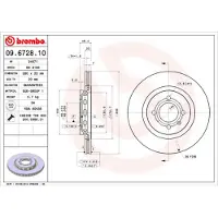 Brembo Bromsskiva 09.6728.10, fram, ventilerad , 1 Stycke