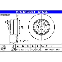 Ate Bromsskiva Power Disc 24.0310-0226.1, 1 Stycke