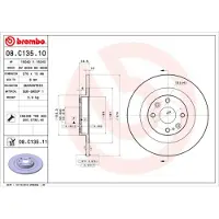 Brembo Bromsskiva 08C13511 bak, full, 1 Stycke