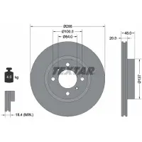 Textar Bromsskiva 92294403 fram, ventilerad, 1 Stycke