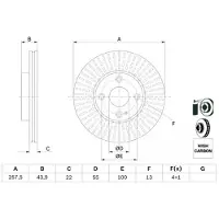 Bosch Bromsskiva 0 986 479 E56 fram, ventilerad, höggradigt förkolnad, 1 Stycke