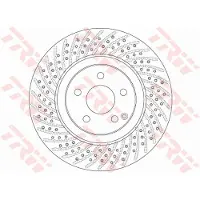 TRW Bromsskiva DF6433S fram, ventilerad, perforerad, 1 Stycke