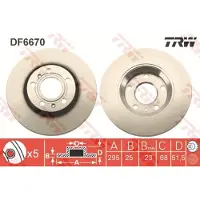 TRW Bromsskiva DF6670 bak, ventilerad, 1 Stycke