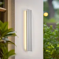 LUCANDE LED utomhus vägglampa Melira , Aluminium / grå / zink, Aluminium / grå / zink, Modern, LED-vägglampa utomhus