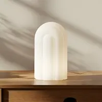 LUCANDE Bordslampa , Lunja, dimbara, Vit, Vardagsrum, Glas, Modern