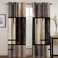 Yiran Furniture 2 st Moderna Abstrakta Svartvita Geometriska Design Digitaltryckta Gardiner Vardagsrumsgardiner Öljetter Toppgardiner 100W130H(CM)40x51in&Grommet Top