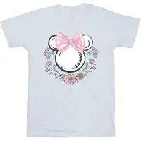 Disney Flickor Minnie Mus Bågar & Blommor T-shirt i Bomull (Vit)