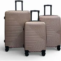 Infinity Leather Valse rigide dorée Valise robuste à 8 roues pour cabine