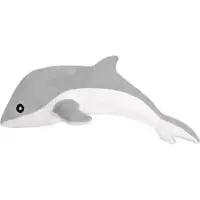 Leantoys maskot plyschdelfin grå 70 cm