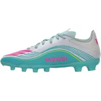 Adidas F50 Messi League Mg Aurora Radiante - Vit/lucid Pink/flash Aqua Vit Barn - Multi Ground (Mg), storlek 38