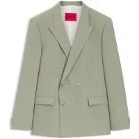 HUGO Slim-fit jacket in wool-blend poplin