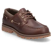 Timberland unisex för barn. TB0A2A5FEM61 Nautiska skor i brunt läder Authentic (33), Hud, Karta, Nyckelband, Casual, barnmode