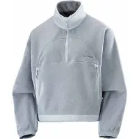 Salomon - Fleece dam - Chroma Fleece Crop HZ W Trade Winds Pear Blue för Unisex - Storlek M - Grå