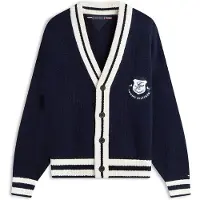 Tommy Hilfiger Crest Appliqué Athleisure V Neck Cardigan