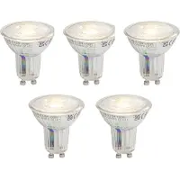 LUEDD Set med 5 GU10 50 dimbara LED-lampor 3,9W 450 lm 3000K Longlife