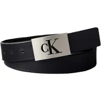 Calvin Klein Full Grain Leather Logo Buckle Belt