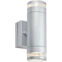 Markslöjd Luno Fasadlampa Silver Dubbel