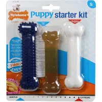 Nylabone Puppy Starter Kit nylon tuggben för valpar (kycklingsmak)
