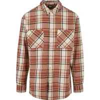 Urban Classics Skjorta kräm / orangeröd / svart
