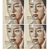 Nacific COLLAGEN GEL FASSE MASK (RICE PEPTIDE) 4EA SET Hydrogel Deep Korean Face Mask Hydrating Over Night Elasticity Firming Pore Minimering fr