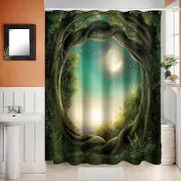 Shower curtain Home Decor Lantligt landskap Creek Sten Lotus Buddha Duschdraperi Badrumsgardin Tyg Vattentät polyester Badrumsgardin med krokar 180*180cm