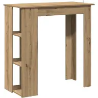 vidaXL Barbord med hyllor artisan ek 102x50x103,5 cm konstruerat trä