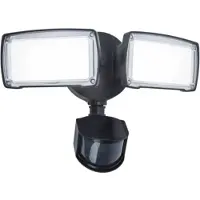 Lutec LED-sensor-utomhusstrålkastare CHIMERA, svart, 2 lampor, IP54 CHIMERA, Svart, Syntetmaterial, Utomhusvägglampa