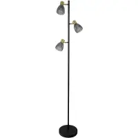 Näve Golvlampa Lindita, Aluminium / grå / zink, Vardagsrum / matsal, Glas, Golvlampa