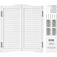 Vevor Svängdörrar för café, välvda innerdörrar för salong 91,4 x 91,4 cm, dubbelverkande tillverkade av furu, med gångjärn och beslag, enkel att installera, för hall, kök, bar, pub, entré, vit